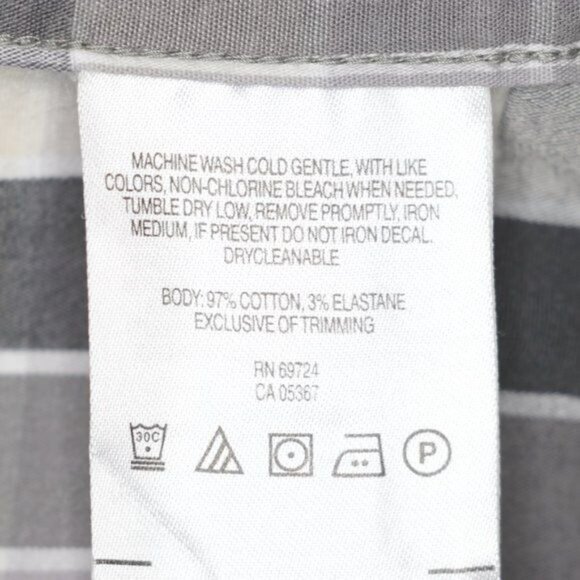 Columbia Regular Fit Men's Large Gray White Plaid Long Sleeve Button Up Shirt - Picture 10 of 10